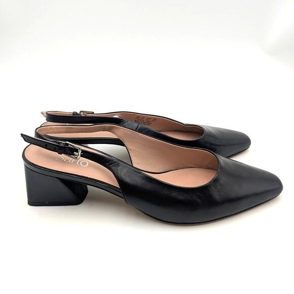 Franco Sarto Jacer Block Heel Slingback Pump Women's Black Size US8M EU38.5 - Picture 3 of 11